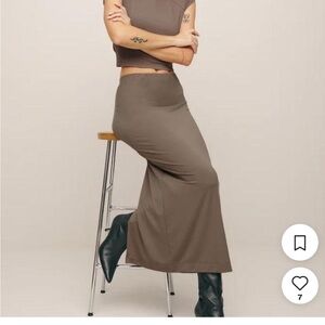 Reformation Brown Midi Length Skirt Size M